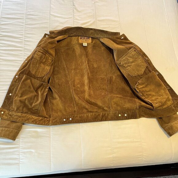 GAP Men's Suede Leather Trucker Jacket - Size Small - Picture 2 of 10